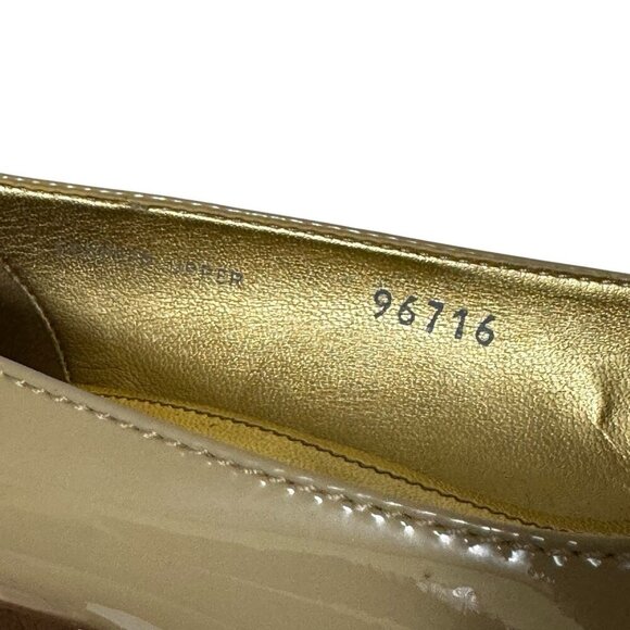 J. Crew Beige Nude Patent Leather Pumps 96716 Wooden Heel Italian Made Size 7 - Picture 11 of 16